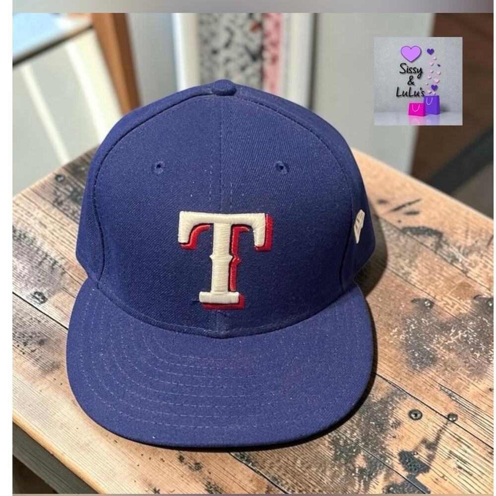 New Era Texas Rangers MLB On-Field Fitted Cap Blue Size 7 1/2